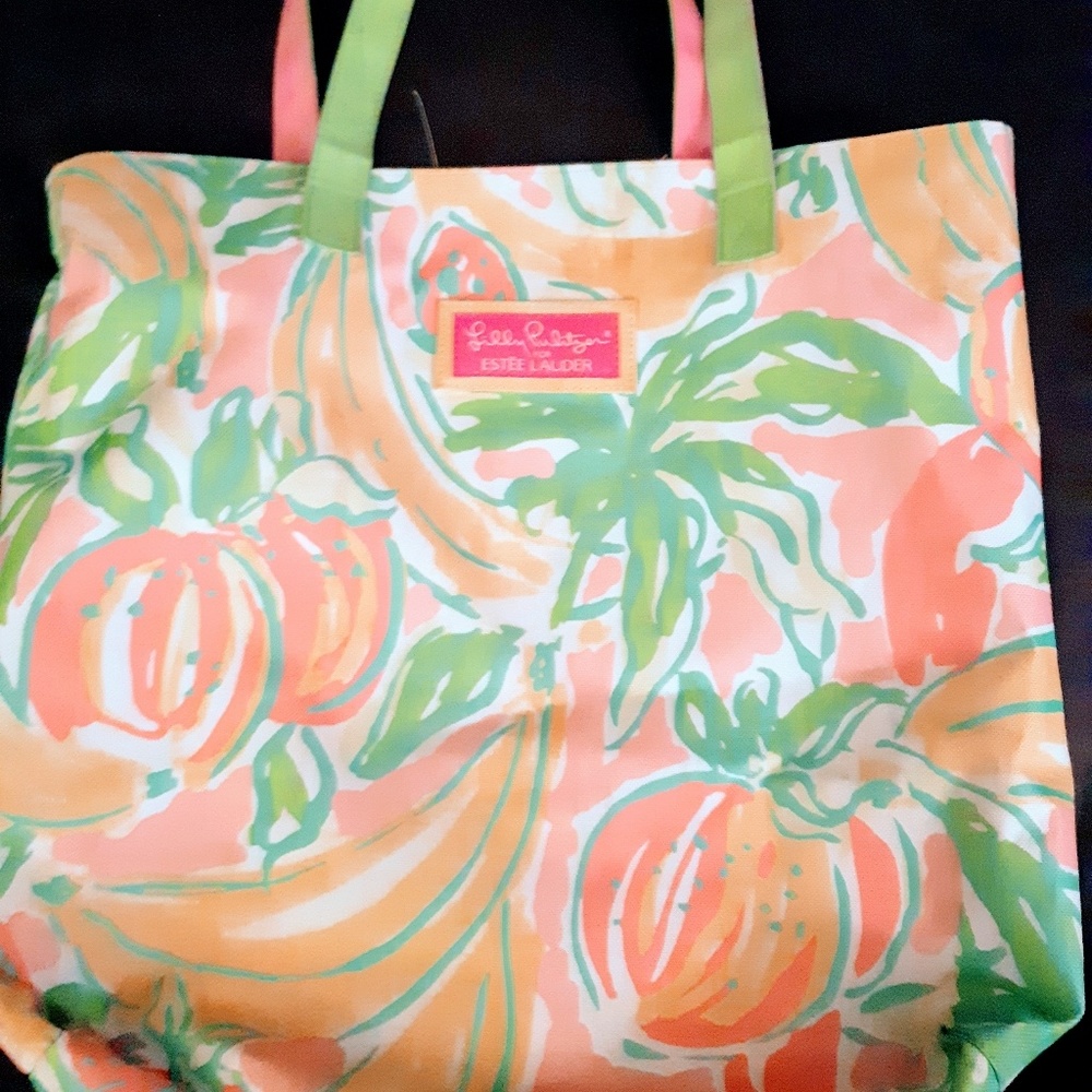 Green and Pink Lilly Pulitzer Tote Bag